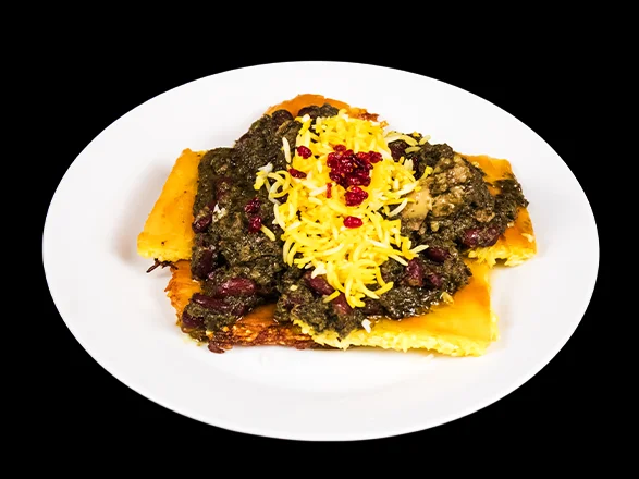 Tahdig with Ghormeh Sabzi
